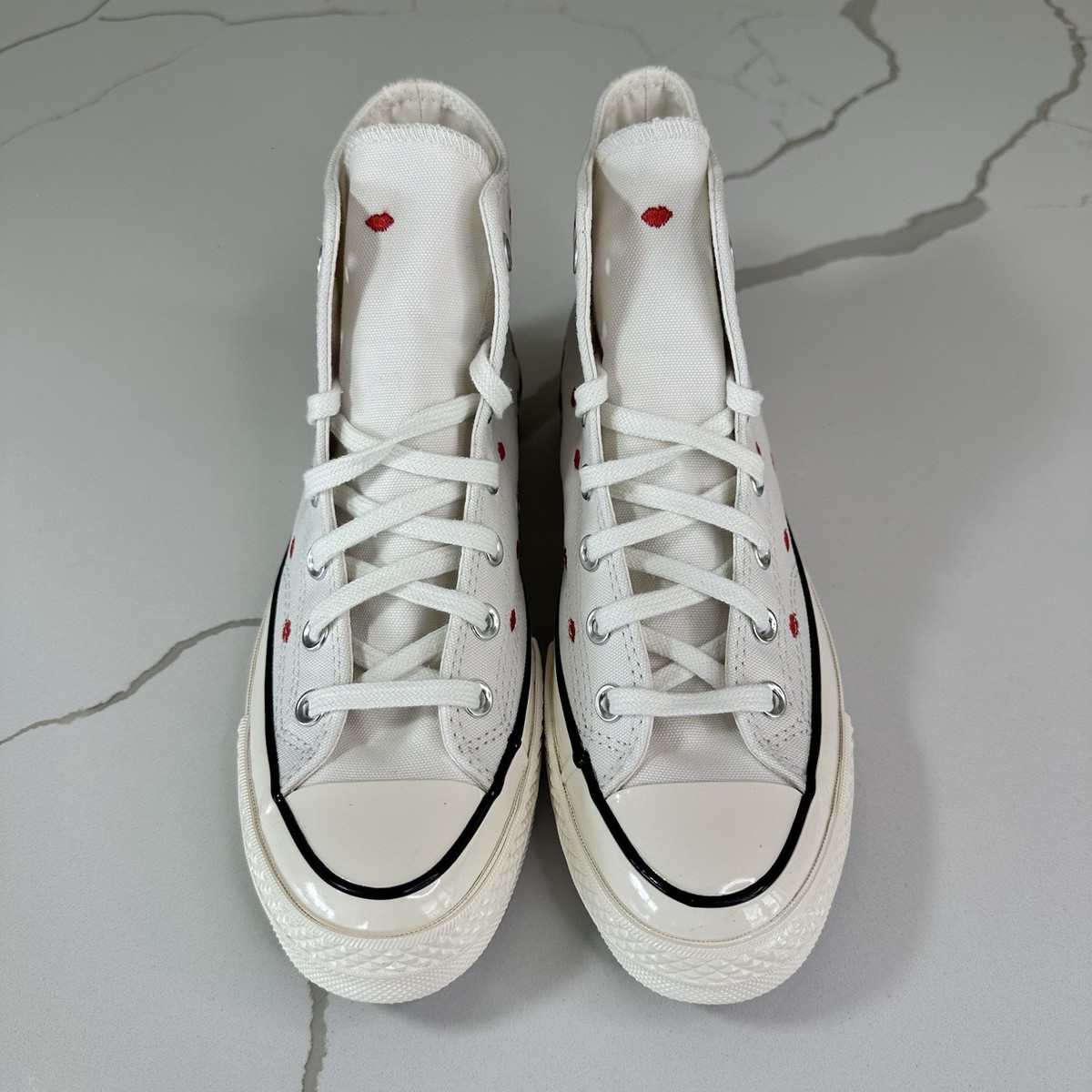 Converse Chuck 70 Embroidered Lips High Love Me White Shoes Men's