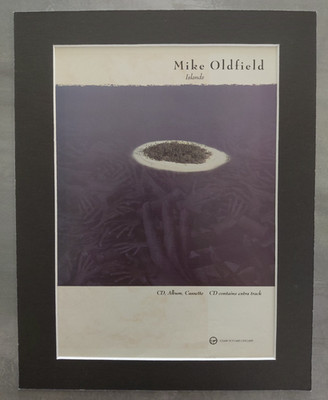 Mike Oldfield Islands Promo Original Album Advert Mounted 14x11 Inches