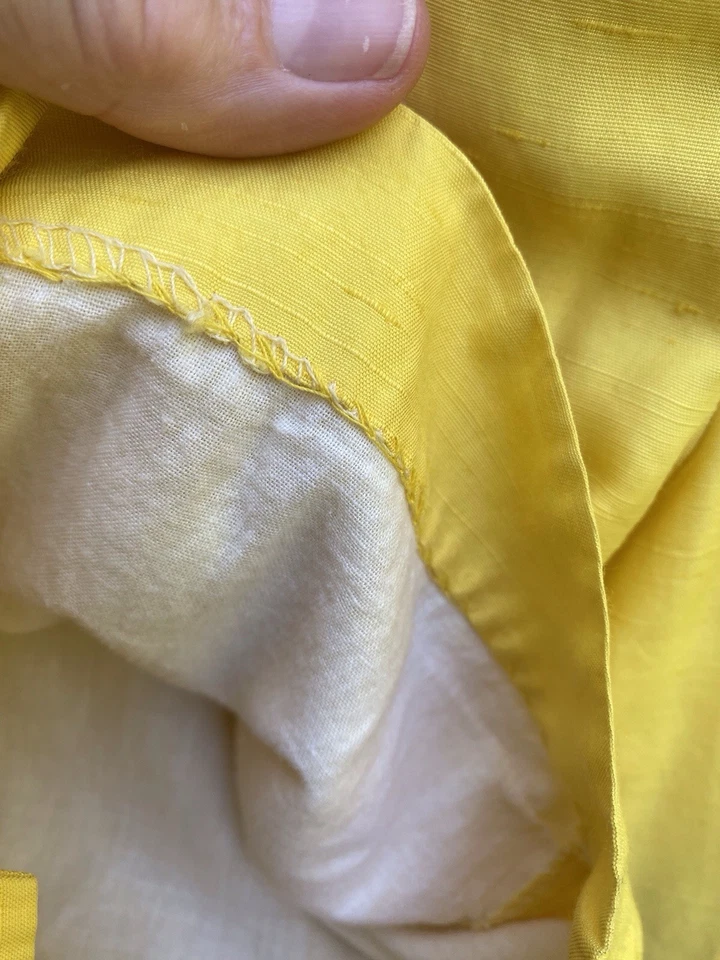Bermuda de golfe vintage amarela de seda feminina costeira sob medida Di Fini - Imagem 4 de 4