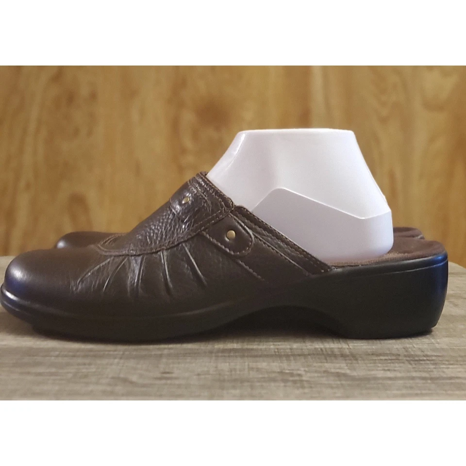 Zuecos sin cordones Clarks de cuero para mujer talla 10 marrón Foto 3 de 4