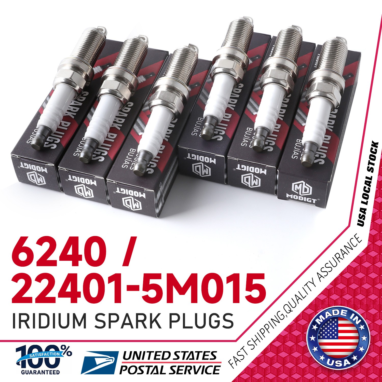 FOR NGK Iridium Spark Plugs PLFR5A11 6240 22401-5M015 FOR VQ35 VQ40 3.5L 4.0L