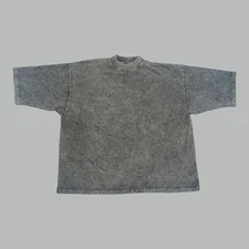 Size S - LA Apparel SAMPLE AGED STEEL MINERAL WASH Mid-weight TEE OVERSIZED 
