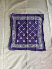 Vintage Bandana Purple Paisley Handkerchief 18.5x19.5
