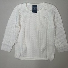 Vintage Ralph Lauren Polo Jeans Co. White Cable Knit Crewneck Sweater Size XL