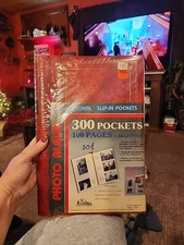 VTG Pioneer Picture Photo Album Slip In Pocket 4x6 200+ Red Acid Free NOS*
