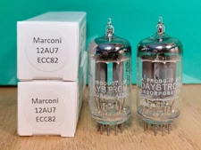Pair of Marconi (Daystrom lbl) 12AU7 ECC82 Italy Vacuum Tubes - 10% matched
