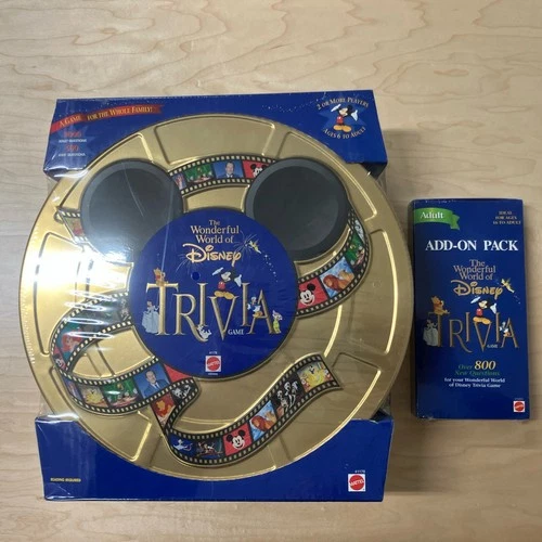 Disney Trivia Game Mattel Tin 1997 With Add-on Pack NEW SEALED VINTAGE