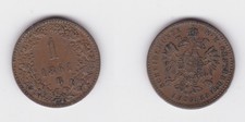 1 Kreuzer Copper Coin Austria 1861 B XF (169060)