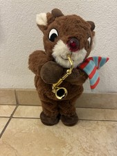 13" Animated Musical Saxaphone Playing Rudolph Red Nosed Reindeer Dan Dee WORKS
