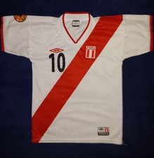 Vintage 1996/97 Peru National Home Soccer Jersey #10 Youth Small Football Umbro