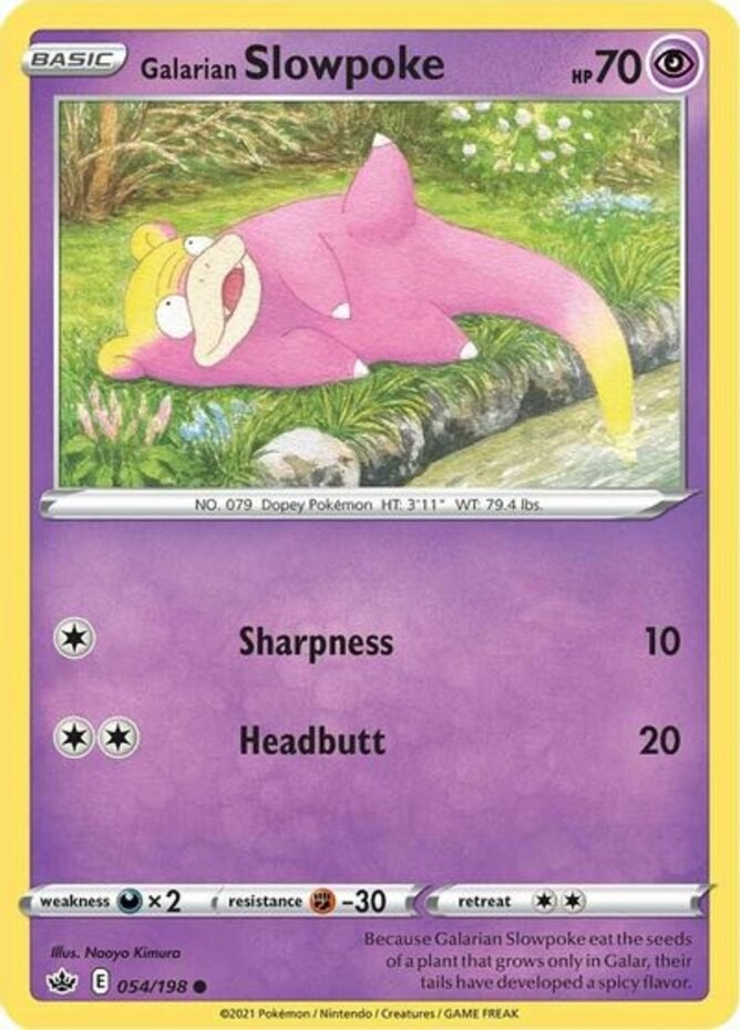 Galarian Slowpoke - 054/198 - Common (Near Mint) Chilling Reign - Psychic Pokémo