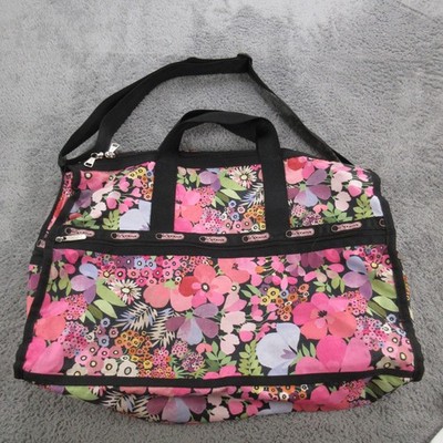 LeSportsac Floral Duffel Bag 22'' Multicolor Travel Weekender Women Soft Sided