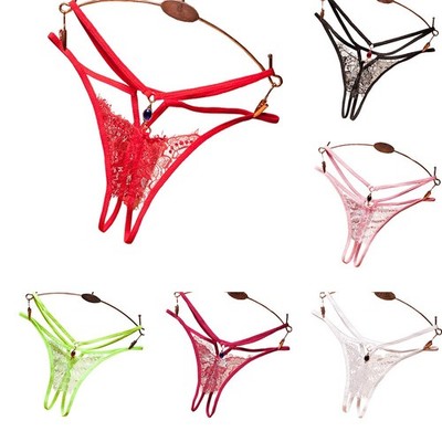 Alluring Women's Gemstone Thong G string Panties Lingerie T back Underwear