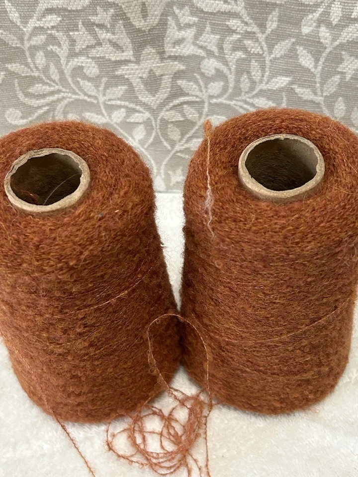 Lot 2 Cone Spool #1 NOVELTY Baby Alpaca Wool Yarn w/Nylon 1lb 4oz  578gr 8056 C - Image 3 of 4