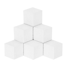 50Pcs Crafts Wooden Cube 2cm Square White Natural Solid Wood Crafts Blocks