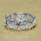 14K White Gold Plated 2Ct Round Cut Lab Created Diamond Women Wedding Ring