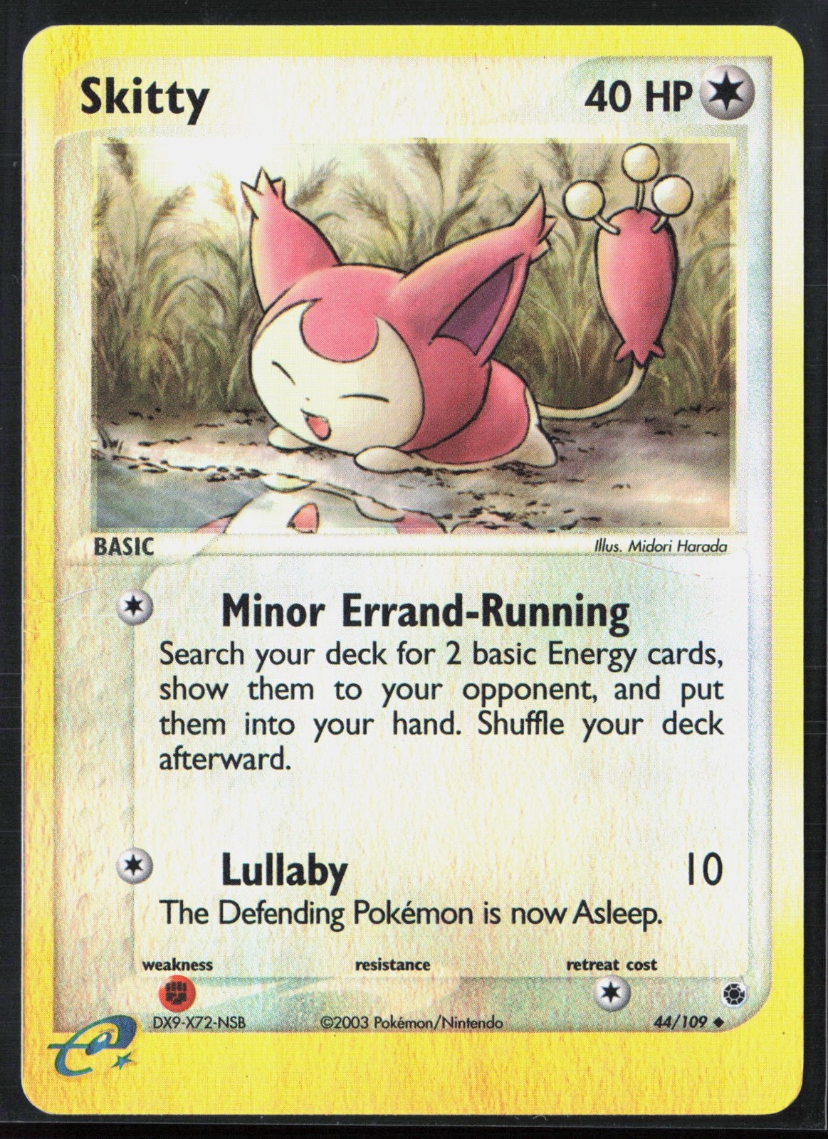 Skitty 44/109 EX Ruby Sapphire 2003 Reverse Holo Vintage E-Series Pokémon Card