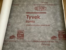 18m x 1m Wide Tyvek Supro Roofing Membrane, From SL5