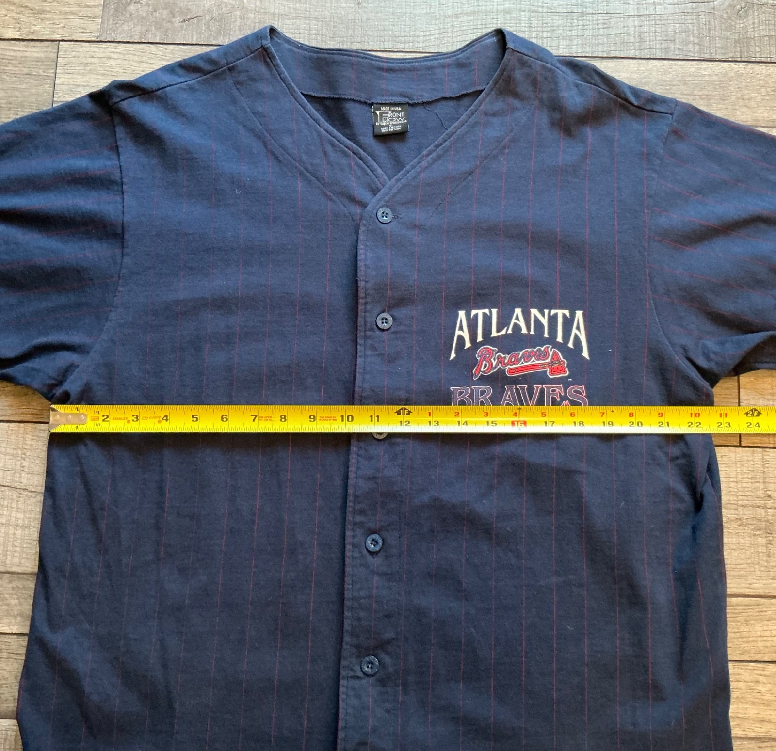 Maglia baseball vintage anni 90 prima fila MLB Atlanta Braves uomo XL bottone made in USA