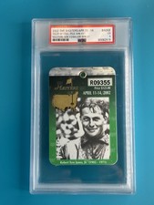 2002 Masters Badge Tiger Woods Wins 3rd Green Jacket PSA Ticket Stub