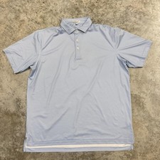 Peter Millar Polo Shirt Mens XL Blue Summer Comfort Geometric Golf Performance