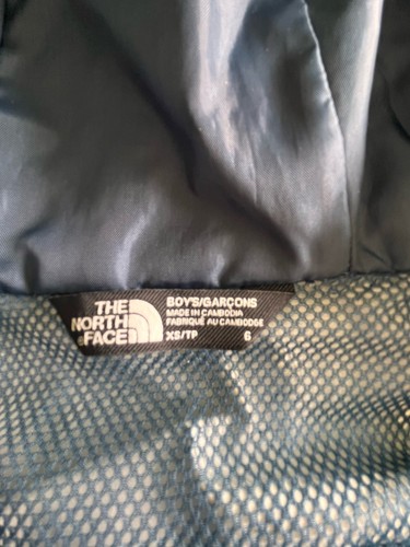 The North Face Rain Jacket Windbreaker Girls Boys XS 6 Hooded Full Zip Blue Kids - Picture 3 of 5