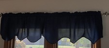Navy Blue Valance Curtains 2 Panels 40 X 18 1/2