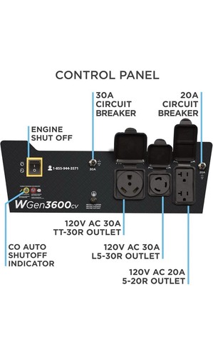 4,650/3,600-Watt Gas Powered Portable Generator with Recoil Start - Picture 5 of 10