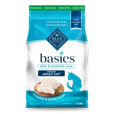 Blue Buffalo Basics Grain-Free Dry Cat Food, Skin/Stomach, Limited Ingredient Di