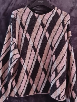 Marc Cain Damen Strick Pullover, Größe N 6, Mehrfarbig, Wolle Alpaka Mix