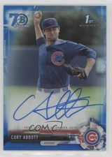 2017 Bowman Draft Blue Refractor 70th Anniversary 29/70 Cory Abbott Auto 1l2