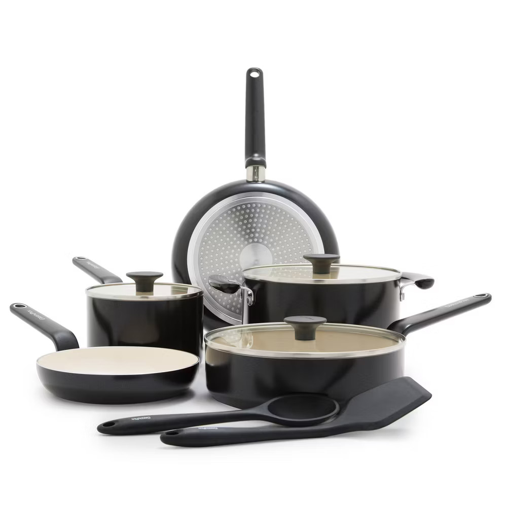 GreenPan Rio Advanced 10pc Ceramic Nonstick Cookware Set Black 20290₽