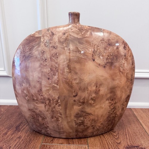 Burl Wood Look Pattern Ceramic Decorative Vase MCM Unique Accent - Picture 1 of 10