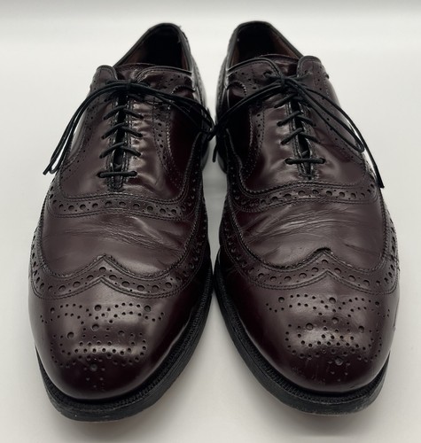 Allen Edmonds McAllister Zapatos de Vestir Para Hombres 11 D Borgoña Punta de Ala Cuero Oxford - Imagen 2 de 14