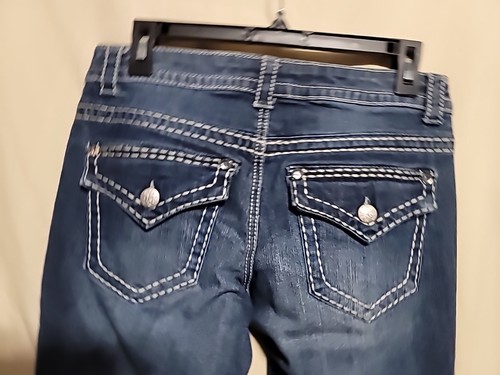 Paisley Sky Jeans dicke Nähte Pattentasche Bootcut Damengröße 4 30L - Bild 3 von 4