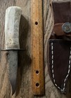 DEER ANTLER KNIFE LEATHER SHEATH Real REMINGTON 20 GA Bullet Snap Handcrafted 7” — photo 3
