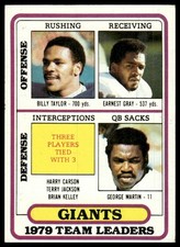 Billy Taylor / Earnest Gray / George Martin 1980 Topps #94 New York Giants