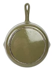 Vintage Birmingham BSR No. 8 Green Enameled Cast Iron Skillet 10 5/8" READ ALL