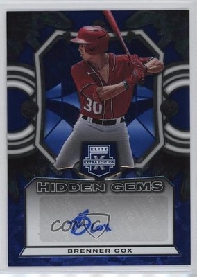2023 Panini Elite Extra Edition Hidden Gems Blue Brenner Cox #HG-BCX Auto 12br
