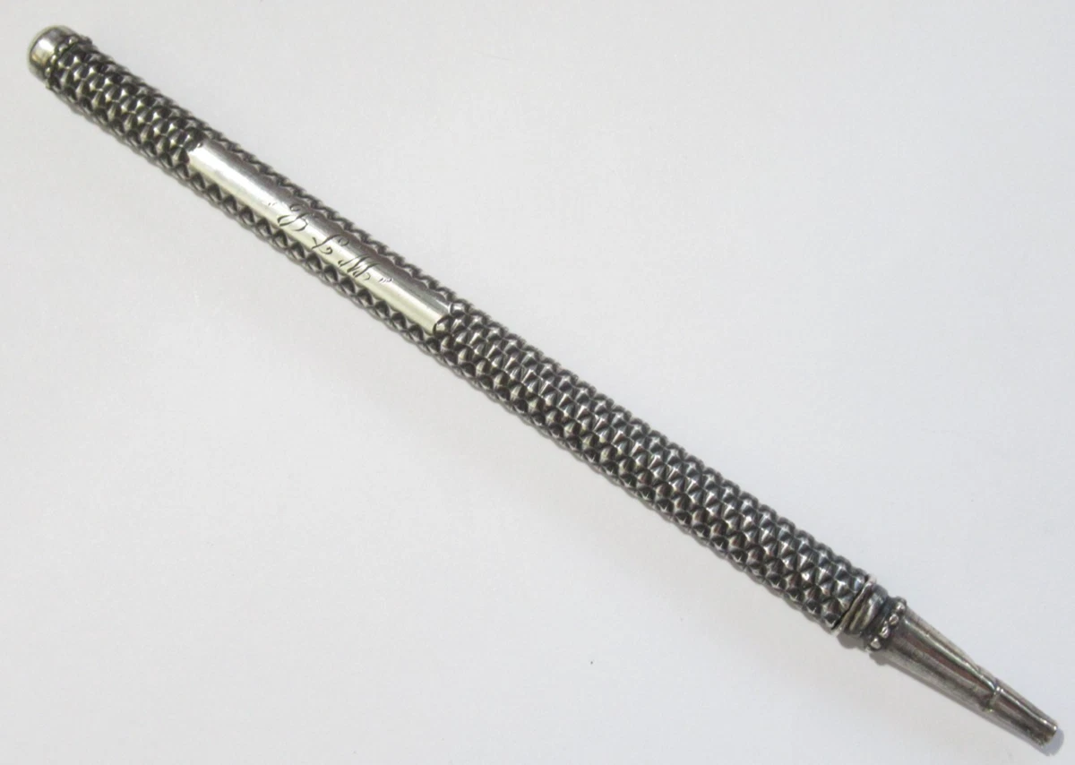その他 2 SET Antique Silver Propelling Pencils Antique Sterling Silver Pencil In Collectible Mechanical Pencils