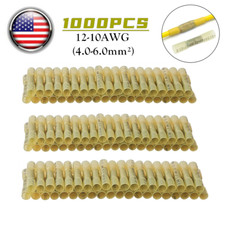 1000/200x Yellow 12-10 Gauge Heat Shrink Butt Wire Crimp Connector Terminals New