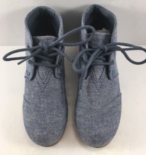 Toms Grey Canvas Desert Bootie Girls Size US 12M