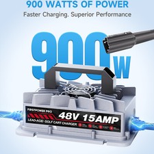 48 Volt 15 Amp Golf Cart Smart Battery Charger 3 Pin Plug for Yamaha Drive G29