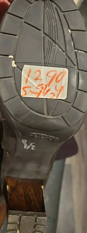 Kenneth Cole Chunky Y2K Leather Tall Boots Brown Platform Heel 70s 80s Boho - Image 3 of 4