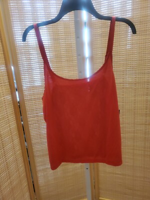 Sofia Vergara Womens Camisole Size Large Red Black Lace Sleepwear Pajama Top