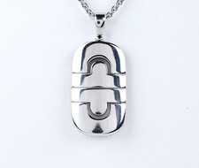 Bvlgari Bulgari 18k White Gold Parentesi Pendant Adjustable 18'' Chain Necklace