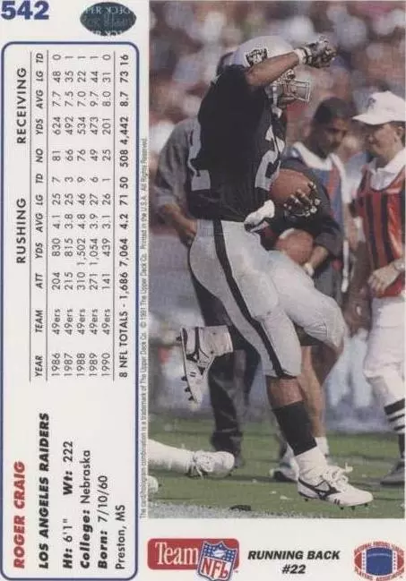 1991 Upper Deck Roger Craig #542