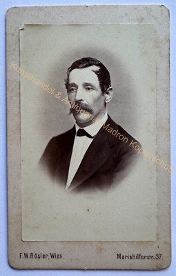 orig. CDV Foto Fotografie Bild alt Herr Mann Mode um 1870 Rösler Wien