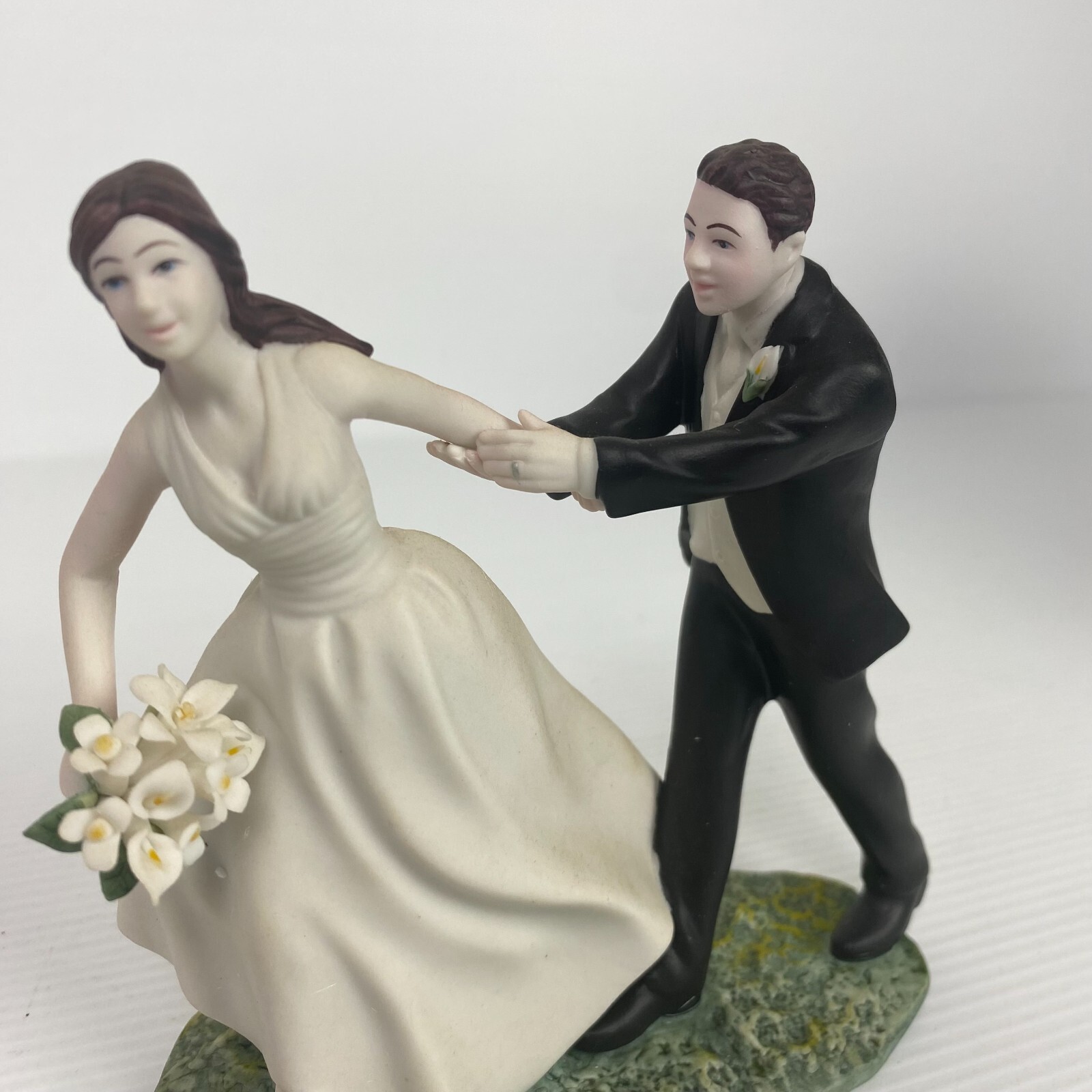 Bride And Groom Wedding Cake Topper | Cute Resin Couple Figurine For Cake Decoration - View #6