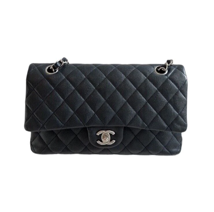 Chanel Small Classic Double Flap Bag Black Lambskin Rose Gold Hardware